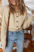 Relaxed Fit Textured Knit Button Front Cardigan