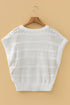 Relaxed Fit Textured Open Knit Pullover Top
