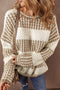 Relaxed Fit Textured Striped Chunky Knit Sweater