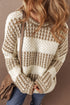Relaxed Fit Textured Striped Chunky Knit Sweater