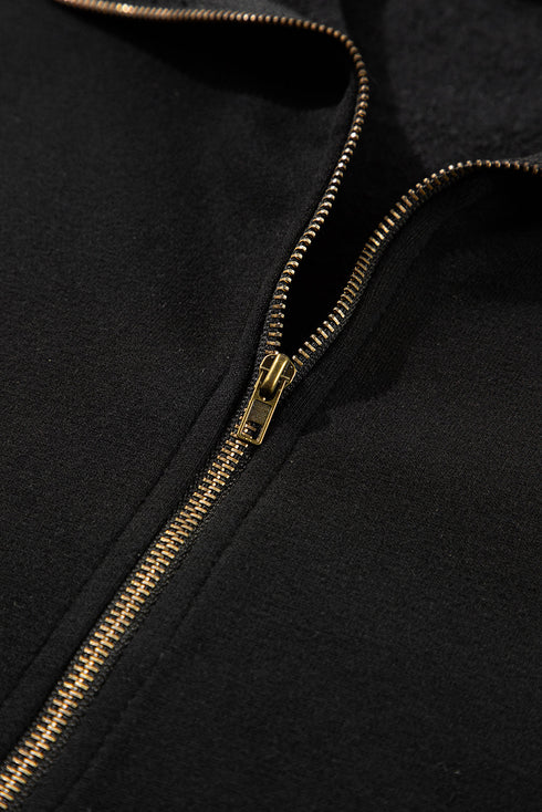 Relaxed Fit Thermal Fleece Half Zip Pullover Hoodie