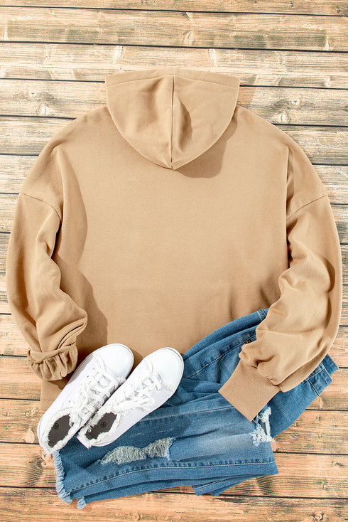Relaxed Fit Thermal Fleece Half Zip Pullover Hoodie
