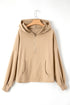 Relaxed Fit Thermal Fleece Half Zip Pullover Hoodie