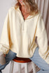Relaxed Fit Thermal Fleece Half Zip Pullover Hoodie