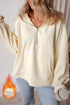 Relaxed Fit Thermal Fleece Half Zip Pullover Hoodie