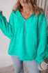 Relaxed Fit Thermal Fleece Half Zip Pullover Hoodie