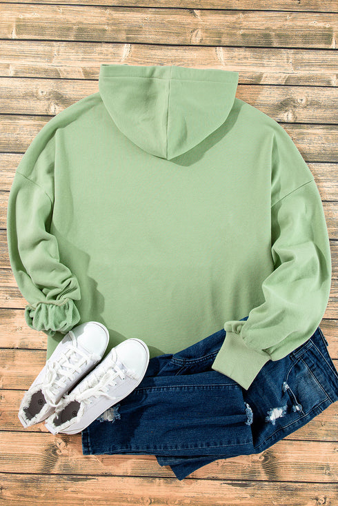 Relaxed Fit Thermal Fleece Half Zip Pullover Hoodie