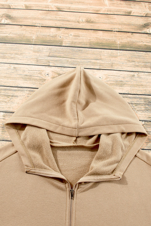 Relaxed Fit Thermal Fleece Half Zip Pullover Hoodie
