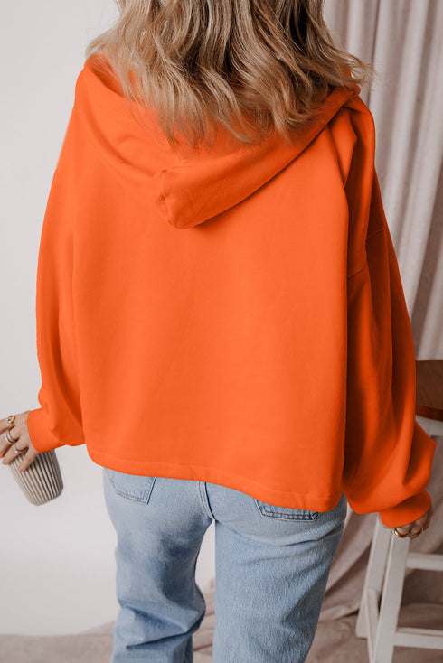 Relaxed Fit Thermal Fleece Half Zip Pullover Hoodie