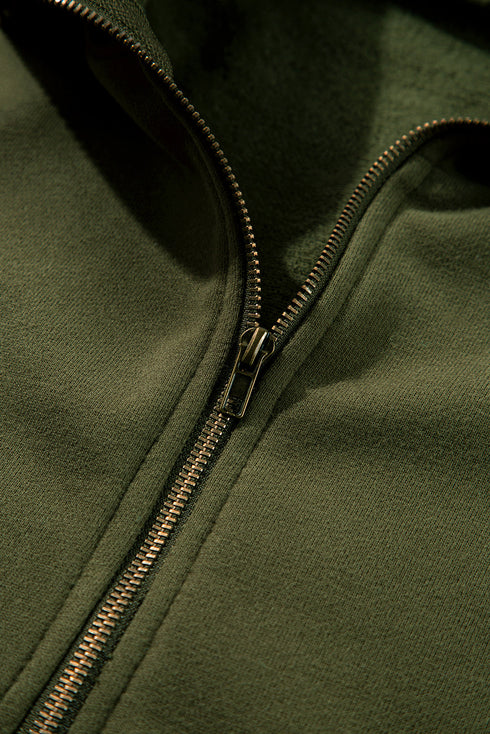 Relaxed Fit Thermal Fleece Half Zip Pullover Hoodie