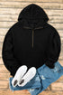 Relaxed Fit Thermal Fleece Half Zip Pullover Hoodie