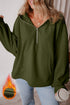 Relaxed Fit Thermal Fleece Half Zip Pullover Hoodie