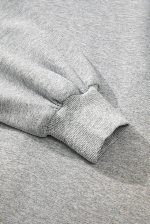Relaxed Fit Thermal Fleece Half Zip Pullover Hoodie