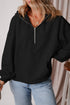 Relaxed Fit Thermal Fleece Half Zip Pullover Hoodie