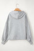 Relaxed Fit Thermal Fleece Half Zip Pullover Hoodie