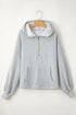 Relaxed Fit Thermal Fleece Half Zip Pullover Hoodie