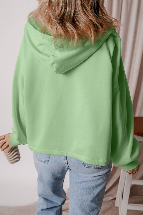 Relaxed Fit Thermal Fleece Half Zip Pullover Hoodie