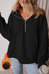 Relaxed Fit Thermal Fleece Half Zip Pullover Hoodie