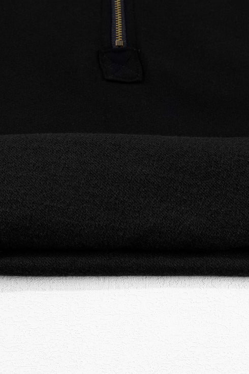 Relaxed Fit Thermal Fleece Half Zip Pullover Hoodie