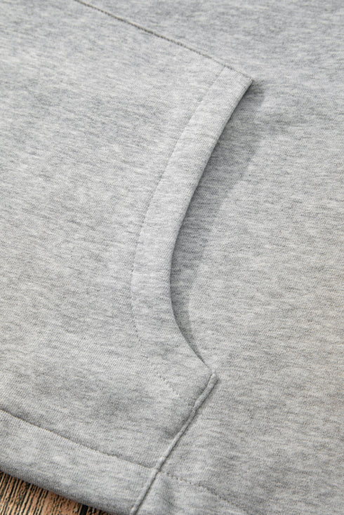 Relaxed Fit Thermal Fleece Half Zip Pullover Hoodie