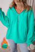 Relaxed Fit Thermal Fleece Half Zip Pullover Hoodie