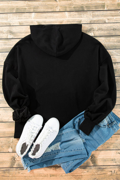 Relaxed Fit Thermal Fleece Half Zip Pullover Hoodie