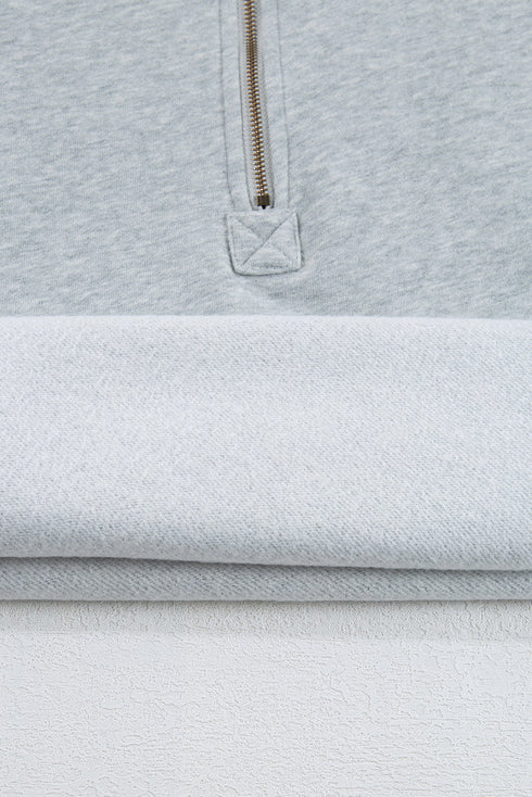 Relaxed Fit Thermal Fleece Half Zip Pullover Hoodie