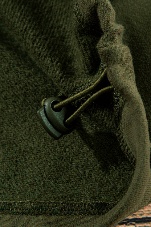 Relaxed Fit Thermal Fleece Half Zip Pullover Hoodie