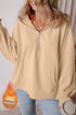 Relaxed Fit Thermal Fleece Half Zip Pullover Hoodie