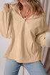 Relaxed Fit Thermal Fleece Half Zip Pullover Hoodie