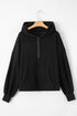 Relaxed Fit Thermal Fleece Half Zip Pullover Hoodie
