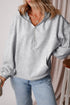 Relaxed Fit Thermal Fleece Half Zip Pullover Hoodie