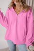 Relaxed Fit Thermal Fleece Half Zip Pullover Hoodie