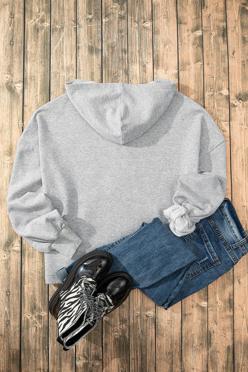 Relaxed Fit Thermal Fleece Half Zip Pullover Hoodie