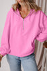 Relaxed Fit Thermal Fleece Half Zip Pullover Hoodie