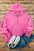 Relaxed Fit Thermal Fleece Half Zip Pullover Hoodie