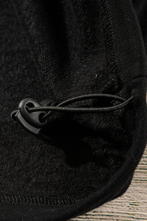 Relaxed Fit Thermal Fleece Half Zip Pullover Hoodie