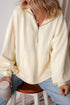 Relaxed Fit Thermal Fleece Half Zip Pullover Hoodie
