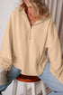 Relaxed Fit Thermal Fleece Half Zip Pullover Hoodie