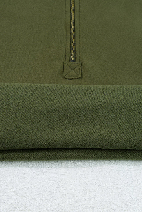 Relaxed Fit Thermal Fleece Half Zip Pullover Hoodie