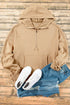 Relaxed Fit Thermal Fleece Half Zip Pullover Hoodie