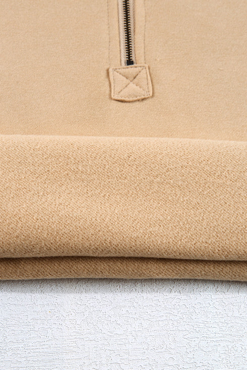 Relaxed Fit Thermal Fleece Half Zip Pullover Hoodie