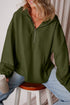 Relaxed Fit Thermal Fleece Half Zip Pullover Hoodie