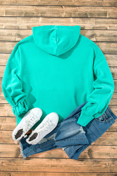 Relaxed Fit Thermal Fleece Half Zip Pullover Hoodie