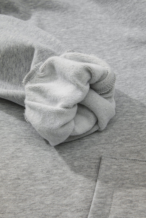 Relaxed Fit Thermal Fleece Half Zip Pullover Hoodie