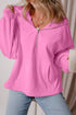 Relaxed Fit Thermal Fleece Half Zip Pullover Hoodie