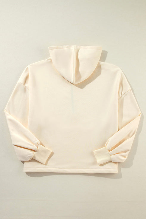 Relaxed Fit Thermal Fleece Half Zip Pullover Hoodie