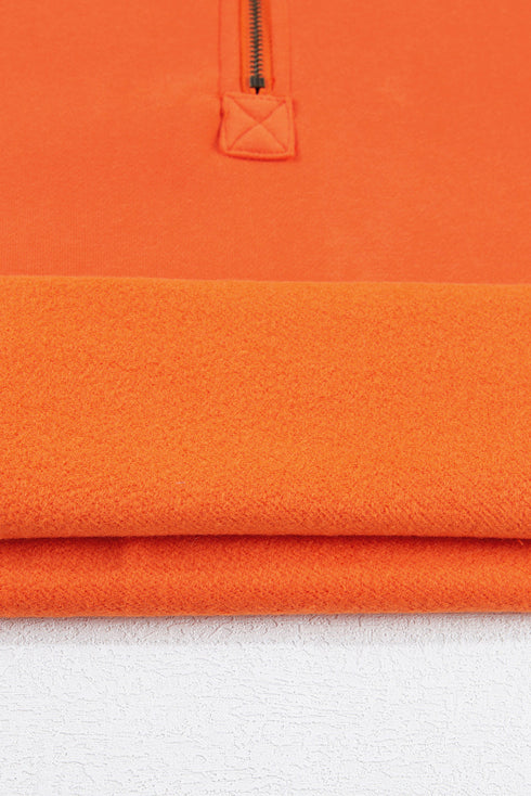Relaxed Fit Thermal Fleece Half Zip Pullover Hoodie