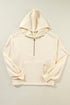 Relaxed Fit Thermal Fleece Half Zip Pullover Hoodie