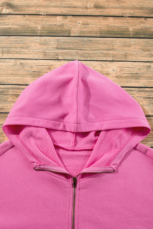 Relaxed Fit Thermal Fleece Half Zip Pullover Hoodie